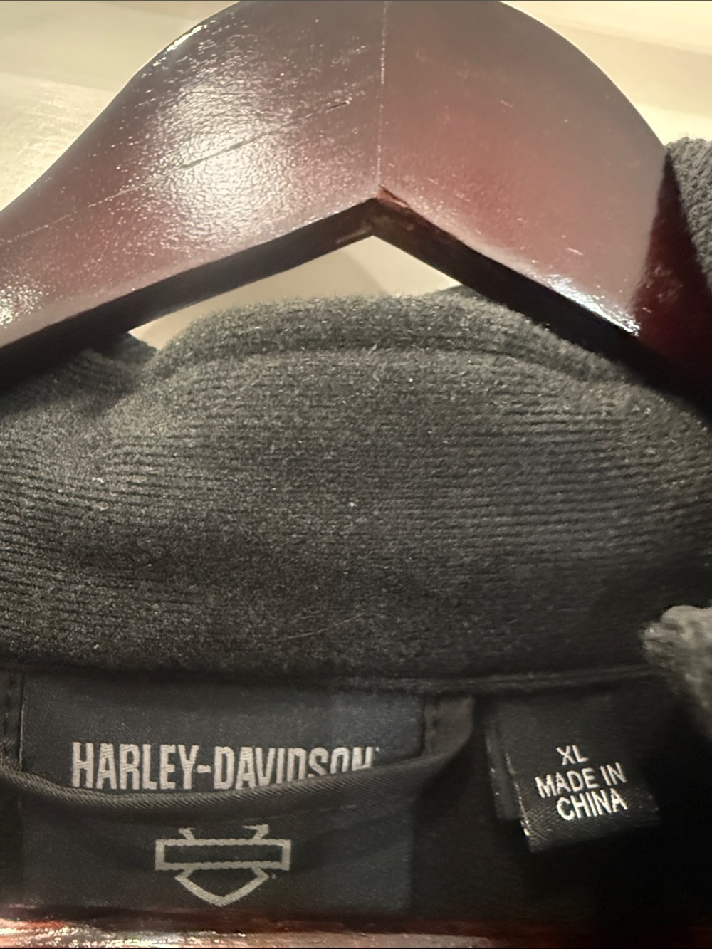 Harley-Davidson Black Hooded Jacket with Orange Trim - Picture 3 of 5